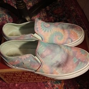 Tie Dyed Vans Slipons